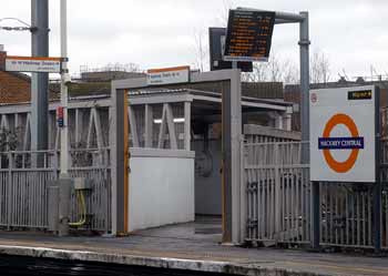 Walkway entrance Hackney Central station.