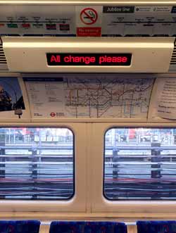 real time information on Jubilee line 1996 tube stock train.