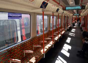 Inside train Upminster station.