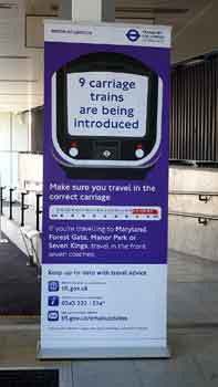 Class 345 long trains / short platform information sign.