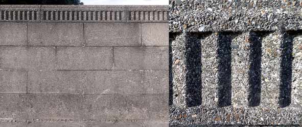 decorative concrete walling.