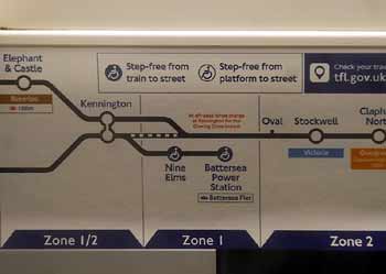 Route map inside train.