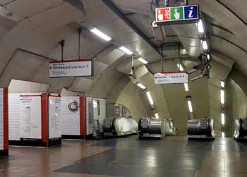 St Pauls station escalators.