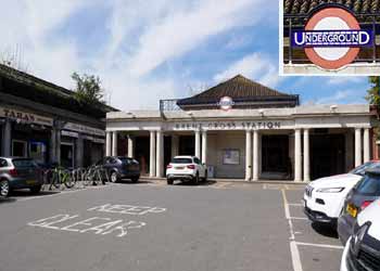 Brent Cross station building, car park