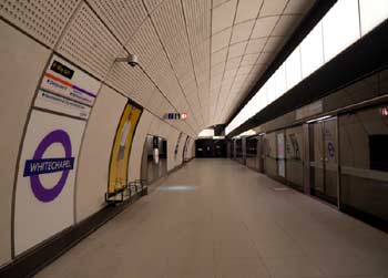 Whitechapel station platform London Elizabeth line.