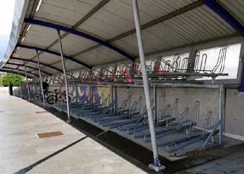 Abbey Wood SouthEastern Elizabeth line station cycle rack.