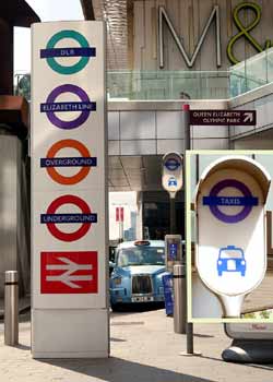 Totem Poles at Stratford Station London.