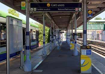 Elmers End station tram and train