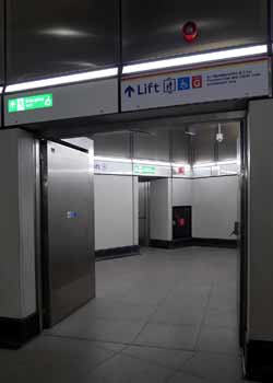 Entry Door To Barbican station exit Crossrail Elizabeth line.
