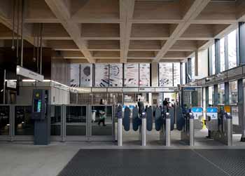 Inside Farringdon eastern ticket hall Crossrail Elizabeth line.