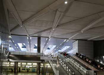 Decorative roof western ticket hall Farringdon station Crossrail Elizabeth line Thameslink.
