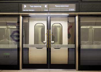 Elizabeth line platform screen doors.