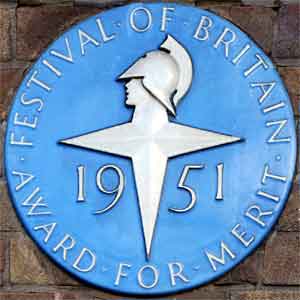 Underground station Festival of Britain blue plaque.