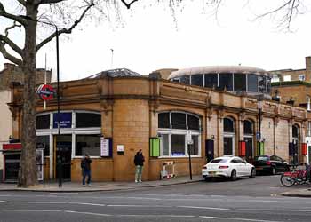 Street view of Holland Park station building.