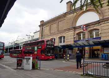 View from elevated District line railway in west London.