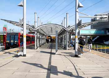 Prince Regent DLR station platform with train