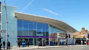 Ilford Elizabeth line station building under construction.