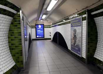 Archway Station walkway bridge over tracks.