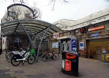 Clapham High Street railway station entrance.