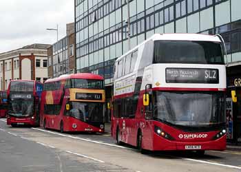 Superloop and East London Transit buses.