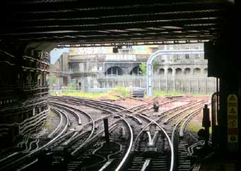 Railway tracks just to the east of Farringdon station.