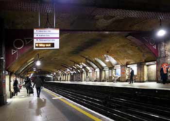 Historic 1863 platforms at Baker Street station.