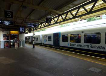 South Western Railway train at Richmond station London