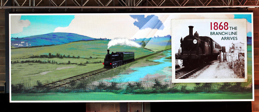 Large screen display at Seaton station.