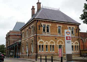 The main station building at Crystal Palace station.