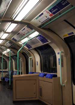 Multi-user and Wheelchair bays Waterloo and City line train.