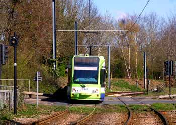 Tramlink road crossing signals Gravel Hill.