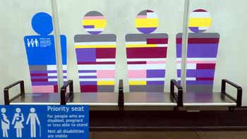 coloured mural to solve Elizabeth line shadows on platform wall.