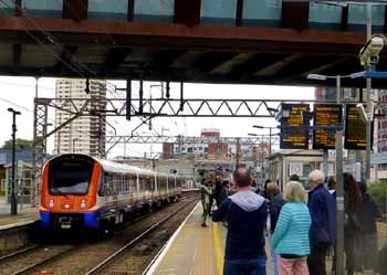 Class 710 train platform 10a Stratford station.