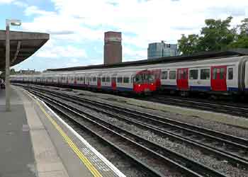 Trains At Chiswick Park station.