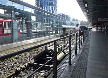 Jubilee line DLR trains at Stratford station