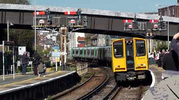 Semaphore signals at Hastings station.