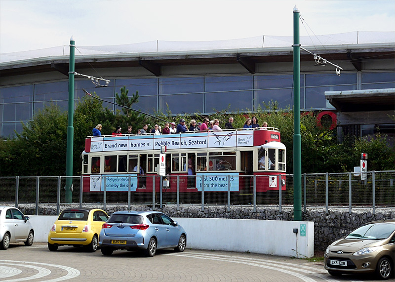 Tram 12 arriving at the new Seaton station.